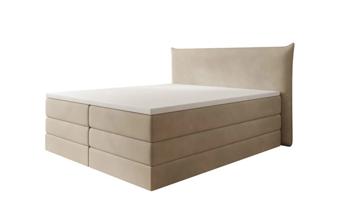 Boxspringbett Liana mit hochklappbarem Stauraum in Samt