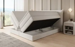 Boxspringbett Liana mit hochklappbarem Stauraum in Samt
