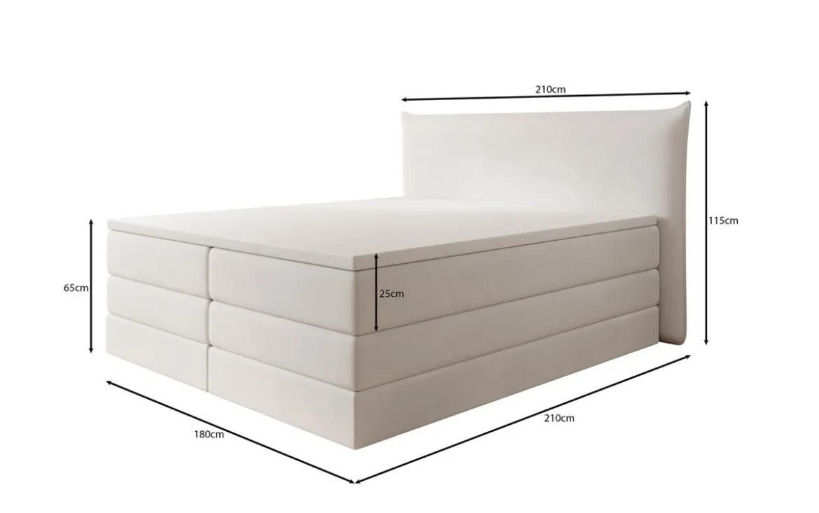 Boxspringbett Liana mit hochklappbarem Stauraum in Samt