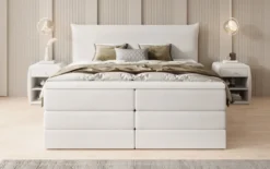 Boxspringbett Liana mit hochklappbarem Stauraum in Samt