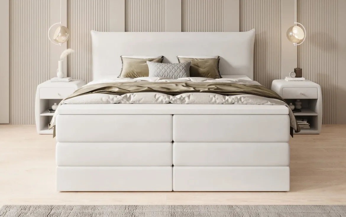 Boxspringbett Liana mit hochklappbarem Stauraum in Samt