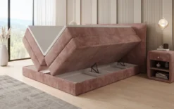 Boxspringbett Liana mit hochklappbarem Stauraum in Cord