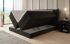Boxspringbett Liana mit hochklappbarem Stauraum in Teddy Bouclé