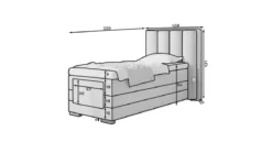 Boxspringbett Liano Samt 90x200 elektrisch verstellbar