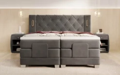 Boxspringbett Livano Samt elektrisch verstellbar mit LED