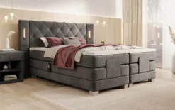 Boxspringbett Livano Samt elektrisch verstellbar mit LED