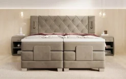 Boxspringbett Livano Samt elektrisch verstellbar mit LED