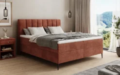 Boxspringbett Lucca in Cord mit Stauraum und Füßen