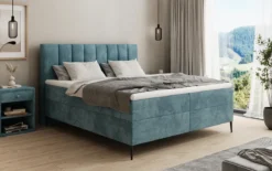 Boxspringbett Lucca in Cord mit Stauraum und Füßen
