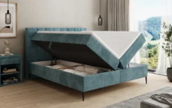 Boxspringbett Lucca in Cord mit Stauraum und Füßen