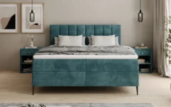 Boxspringbett Lucca in Cord mit Stauraum und Füßen