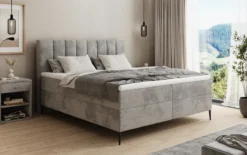 Boxspringbett Lucca in Cord mit Stauraum und Füßen