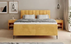 Boxspringbett Lucca in Cord mit Stauraum und Füßen