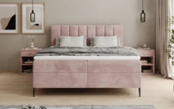 Boxspringbett Lucca in Cord mit Stauraum und Füßen