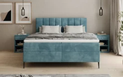 Boxspringbett Lucca in Cord mit Stauraum und Füßen