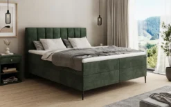 Boxspringbett Lucca in Cord mit Stauraum und Füßen