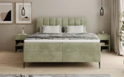 Boxspringbett Lucca in Cord mit Stauraum und Füßen