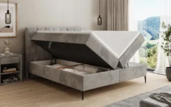 Boxspringbett Lucca in Cord mit Stauraum und Füßen