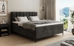 Boxspringbett Lucca in Cord mit Stauraum und Füßen