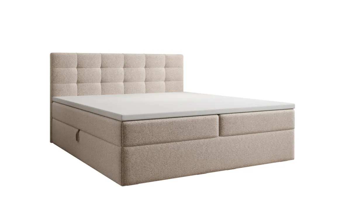 Boxspringbett Lux in Strukturstoff mit Stauraum