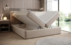 Boxspringbett Lux in Strukturstoff mit Stauraum
