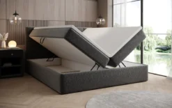 Boxspringbett Lux in Strukturstoff mit Stauraum