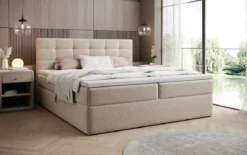 Boxspringbett Lux in Strukturstoff mit Stauraum