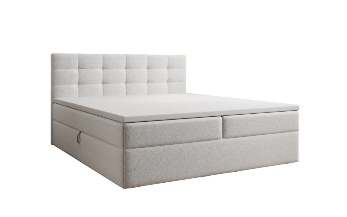 Boxspringbett Lux in Strukturstoff mit Stauraum