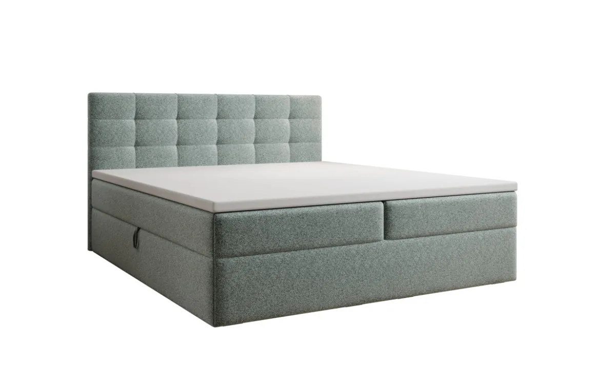 Boxspringbett Lux in Strukturstoff mit Stauraum