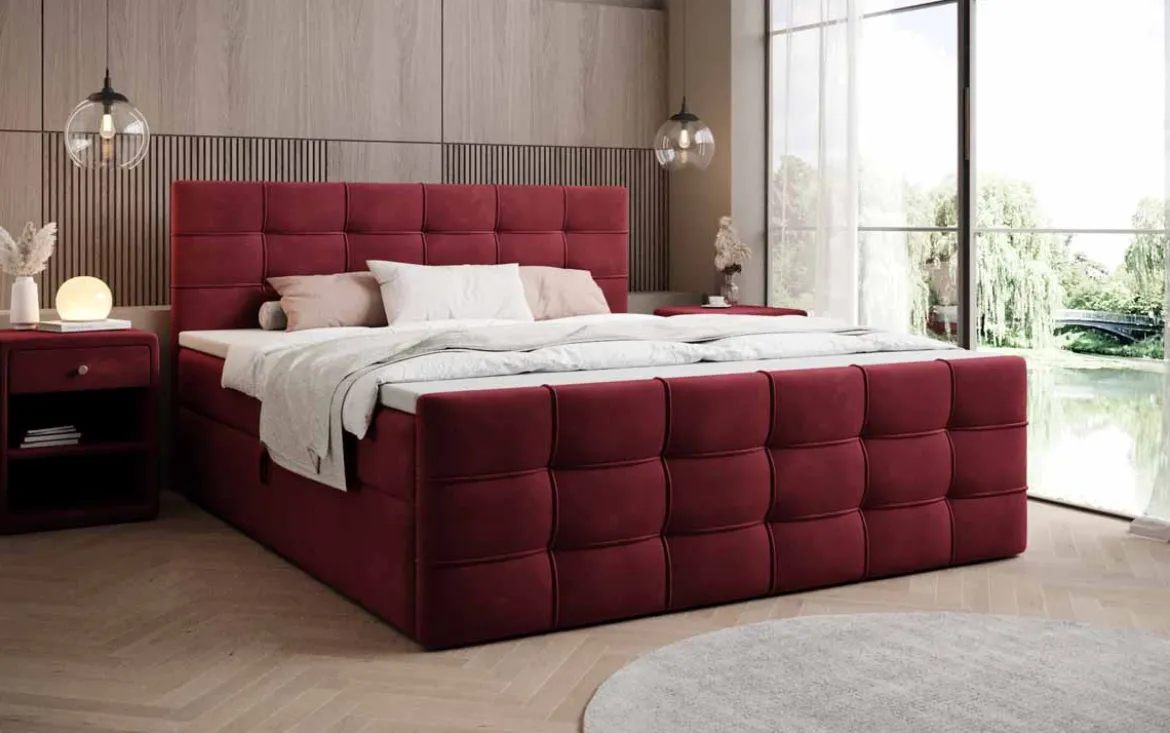 Boxspringbett Luxor Samt mit Stauraum