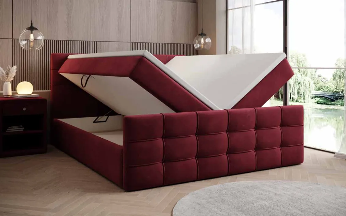 Boxspringbett Luxor Samt mit Stauraum
