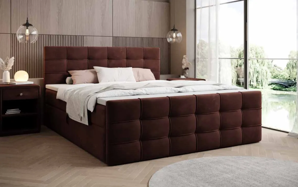 Boxspringbett Luxor Samt mit Stauraum