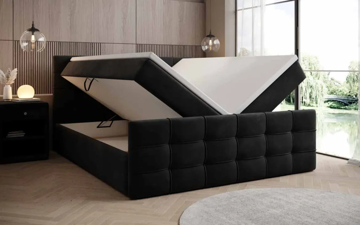 Boxspringbett Luxor Samt mit Stauraum