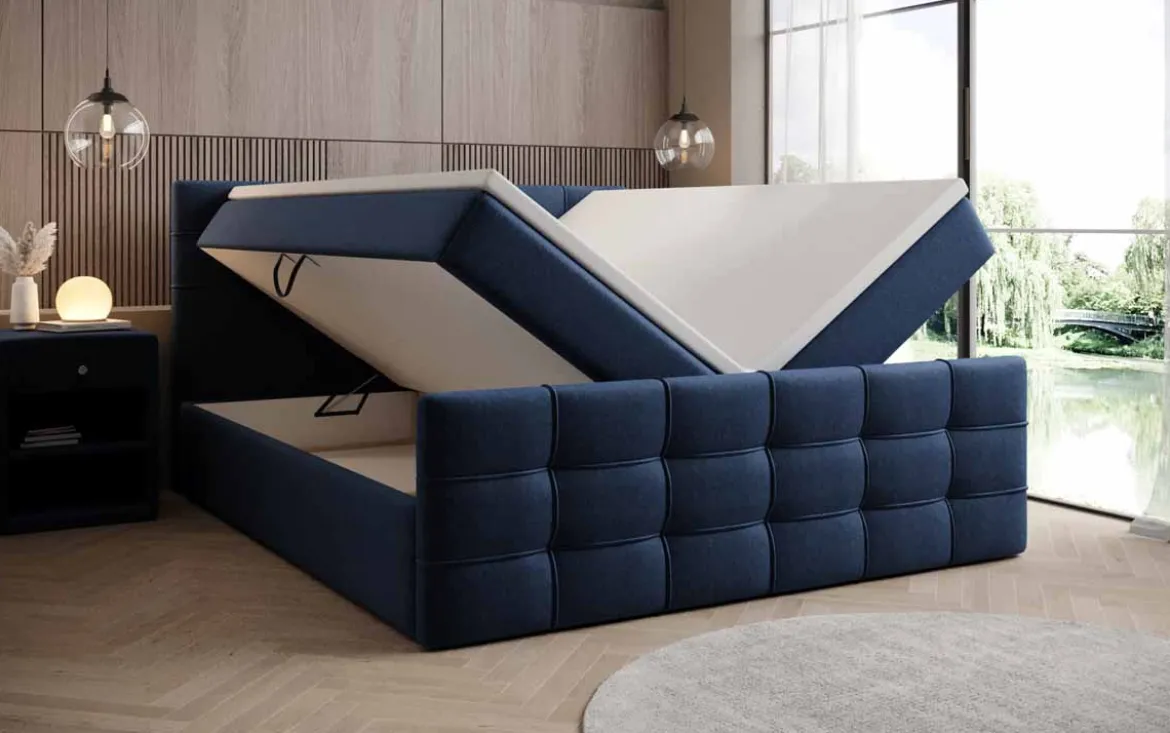 Boxspringbett Luxor Stoff mit Stauraum