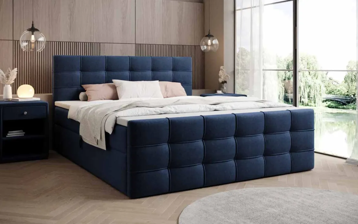 Boxspringbett Luxor Stoff mit Stauraum