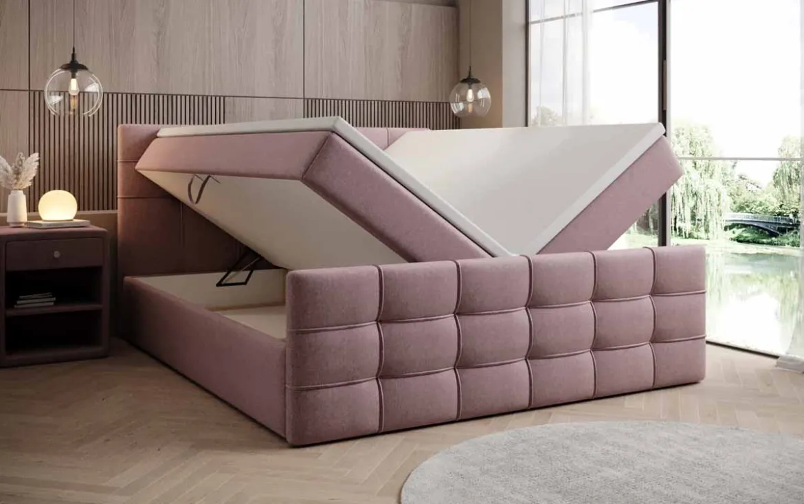 Boxspringbett Luxor Stoff mit Stauraum