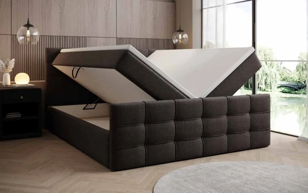 Boxspringbett Luxor Stoff mit Stauraum