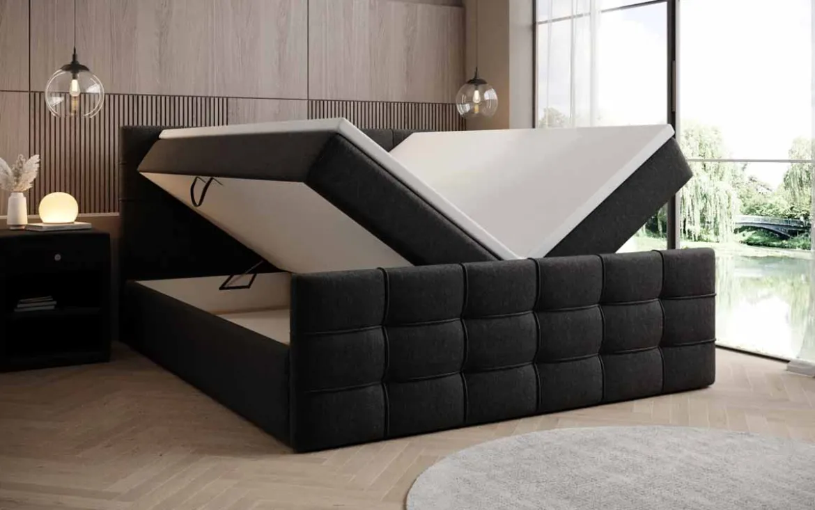 Boxspringbett Luxor Stoff mit Stauraum