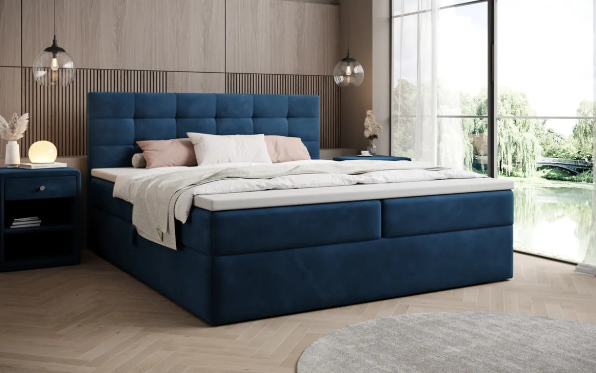Boxspringbett Lux Samt mit Stauraum