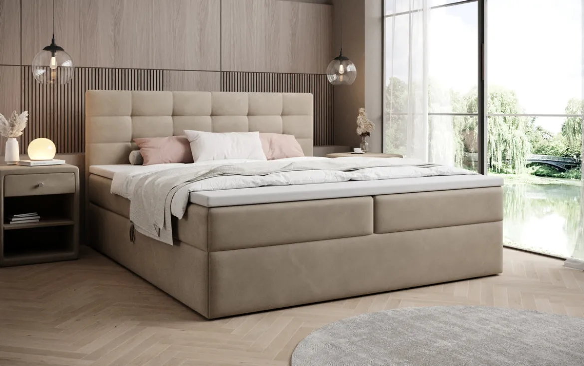Boxspringbett Lux Samt mit Stauraum