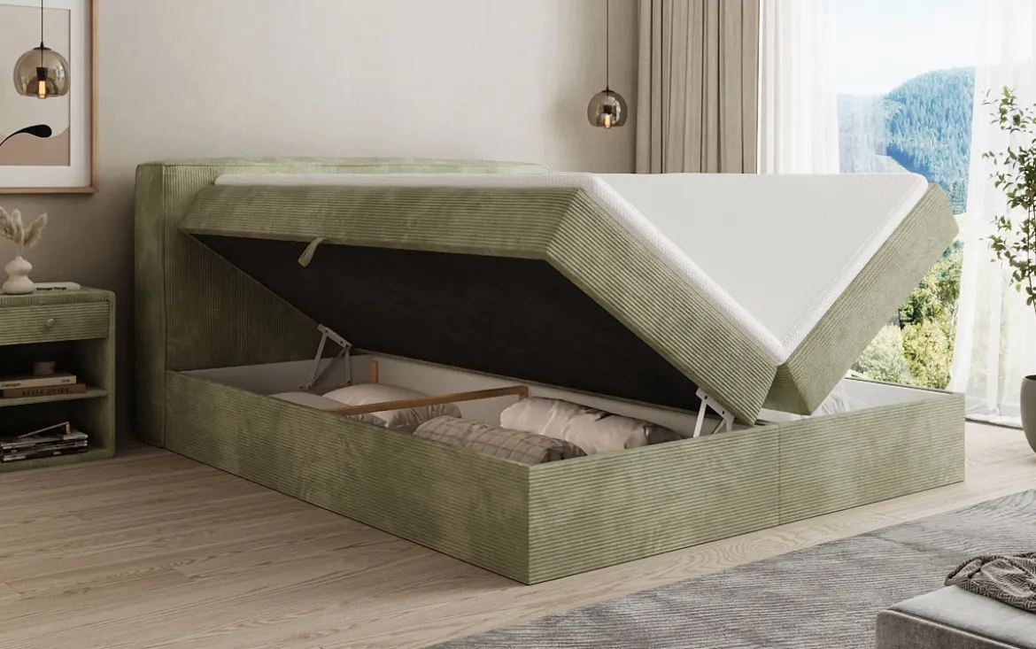 Boxspringbett Marea in Cord mit Stauraum