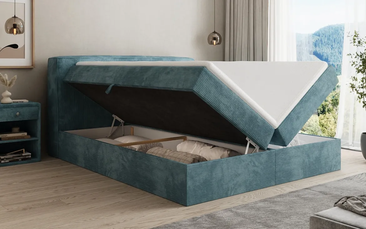 Boxspringbett Marea in Cord mit Stauraum