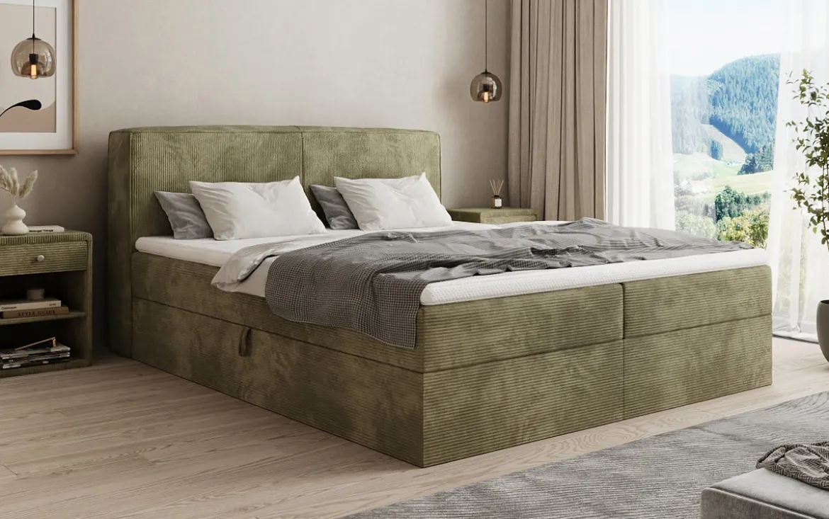 Boxspringbett Marea in Cord mit Stauraum