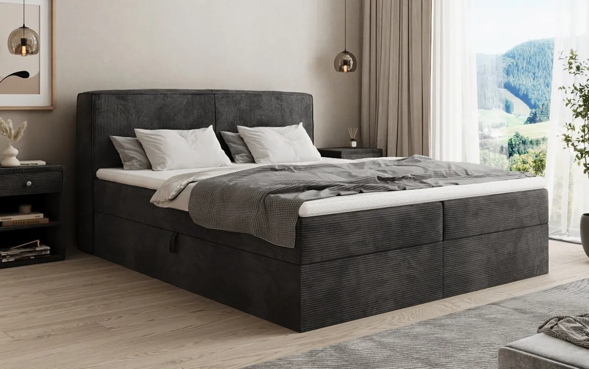 Boxspringbett Marea in Cord mit Stauraum