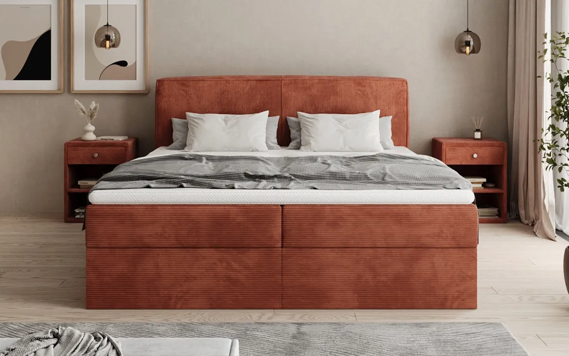 Boxspringbett Marea in Cord mit Stauraum