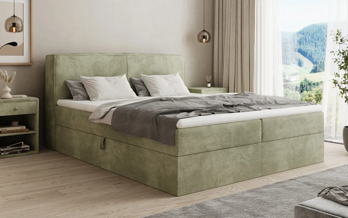Boxspringbett Marea in Cord mit Stauraum