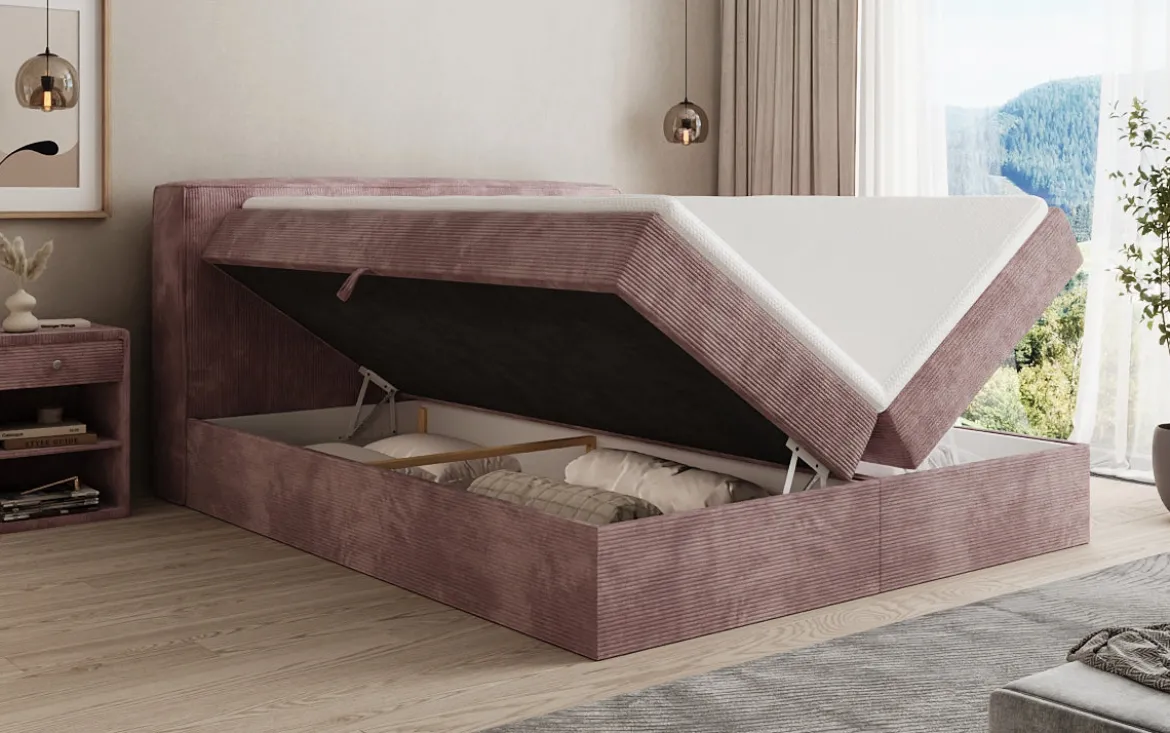 Boxspringbett Marea in Cord mit Stauraum