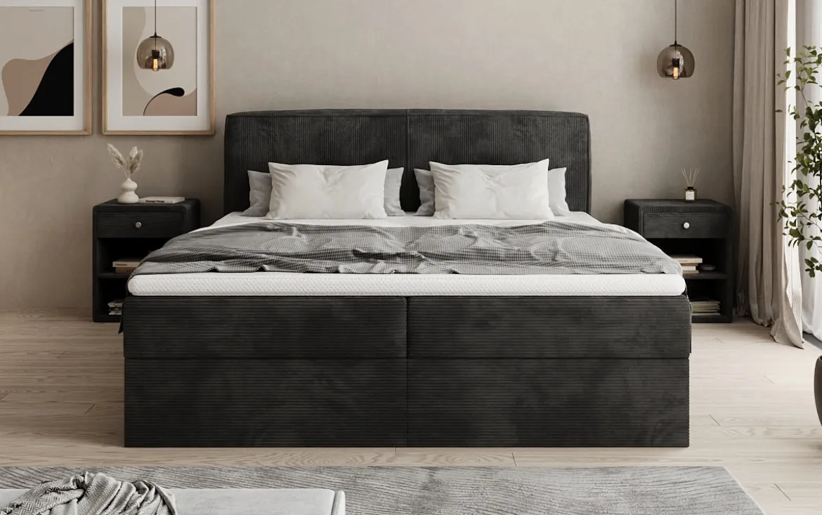 Boxspringbett Marea in Cord mit Stauraum