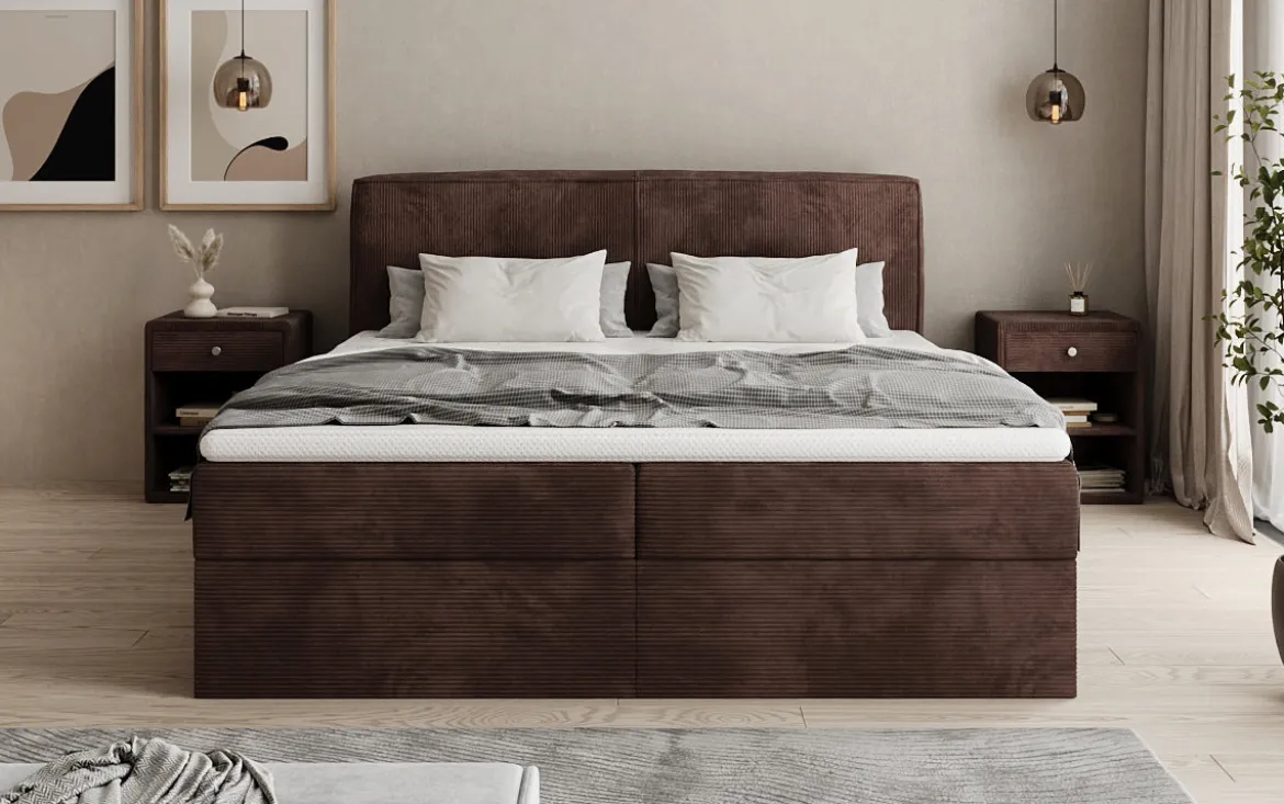 Boxspringbett Marea in Cord mit Stauraum