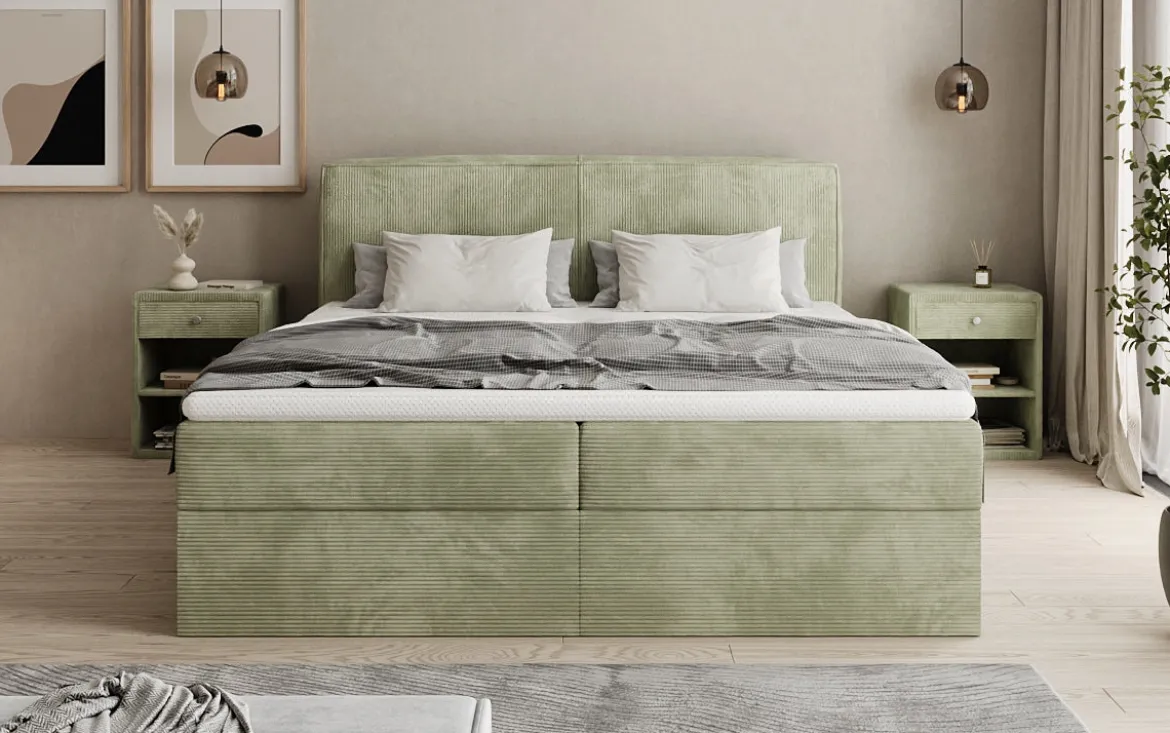 Boxspringbett Marea in Cord mit Stauraum